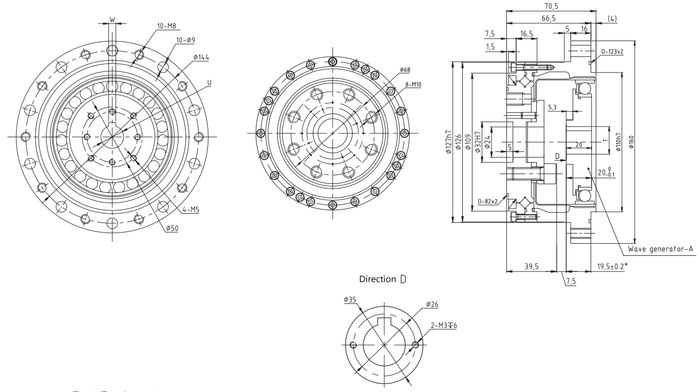 Strain Wave Zero Backlash Gear Reducer Generator Wave Generator Harmonic Drive