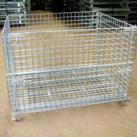 China Customized Industrial Wire Mesh Containers Stackable Galvanized Steel Foldable Wire Mesh Pallet Cage on sale China Customized Industrial Wire Mesh Containers Stackable Galvanized Steel Foldable Wire Mesh Pallet Cage on sale