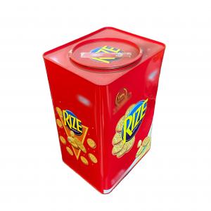 5L Cookie Tin Cans 4 Color Square Christmas Cookie Tins