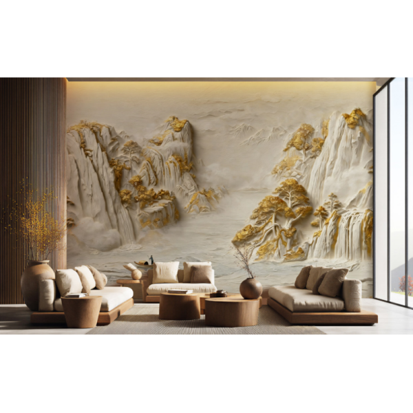 3D Relief PVC Wall Panel Waterproof Lifelike Patterns Retail Display