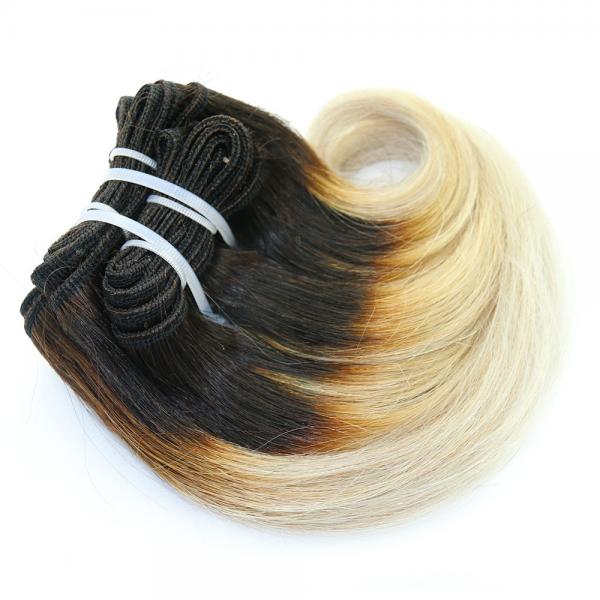Fashion Style Brazilian Hair Ombre Gray Color Snail Curl Machine Hair Weft