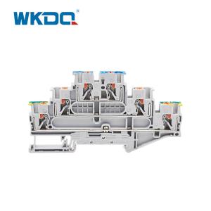 Din Rail Push In Terminal Block Multi Level Terminal Block With PE Foot