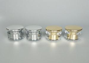  Silver / Golden Cosmetic Cream Jar , Empty Acrylic Round Cream Jar Manufactures