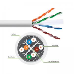 China 4PR 24AWG Cat6 LAN Cable , UTP6 Network Communication Cable on sale