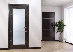  Custom Solid Wood Panel Interior Doors , Modern Style Fireproof Wooden Doors Manufactures