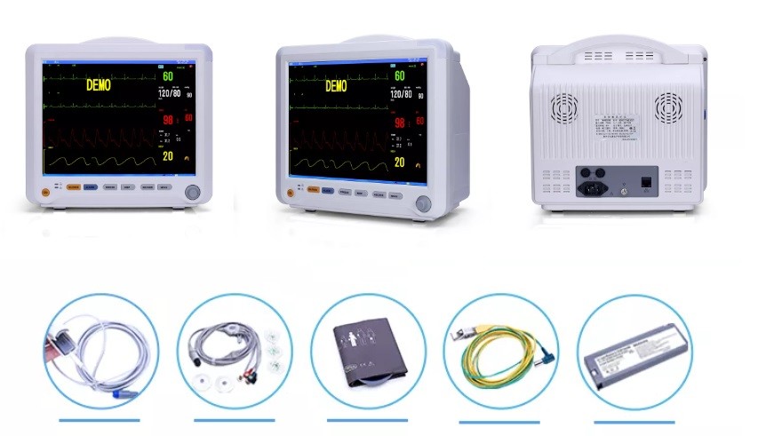 12 Inch Multiparameter Patient Monitor ETCO2 SPO2 ECG Monitor Multi Parameter