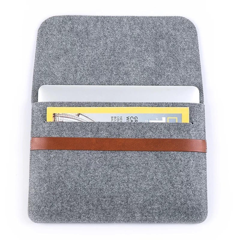  Factory Price 11inch 13inch Felt Laptop Sleeve Bag Lightweight Leather Bags for Macbook pro air.A4 size. Manufactures