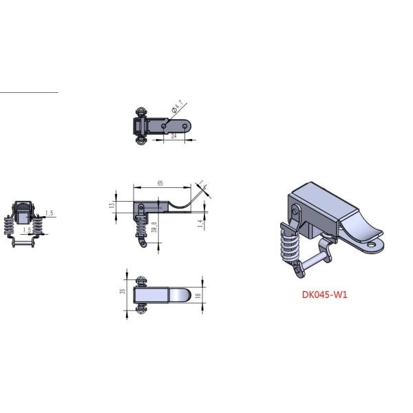 SS201 Corner Mount Draw Latch 52g Shockproof