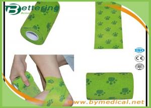  Dog paw printing Veterinary Non Woven Self Adhesive Flexible Wrapping Bandage Coflex Pet Bandage Manufactures