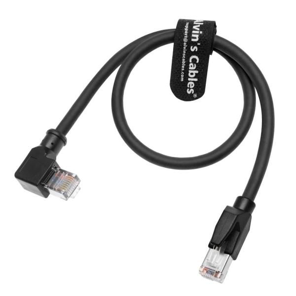 Quality Alvin's Cables Profinet CAT6A Shielded Ethernet Cable Right Angle High Flex Gold Plated 60cm for PLC Robotics Motion Control for sale