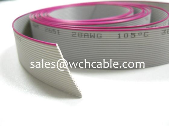 UL2651 PVC Flat Ribbon Cable AWG28 PH1.27 RoHS & Reach Compliant 105C 300V