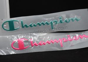  8 Colorways 3D Champion Clothing Label Vinyl Heat Transfer Stickers Manufactures