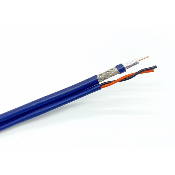 RG6+2x0.75MM2 Power Complex Siamese Coax Cable Blue PVC Outer Jacket
