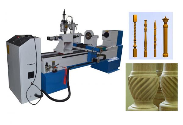 Quality KC1530-S Stair case CNC wood turning lathe for sale with router head for sale