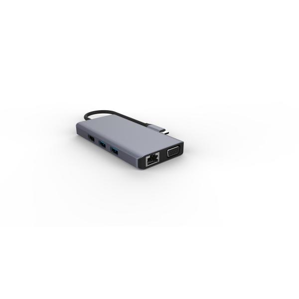 Quality 4K 9 In 1 Adapter With Ethernet 4K Usb C To Hdmi Hub Micro SD Card Reader for sale