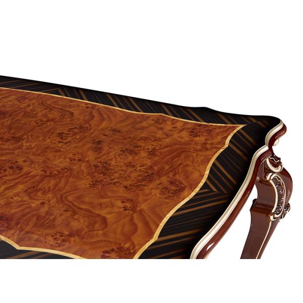 French Paint Rectangular Marble Wood Dining Table
