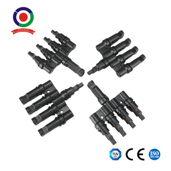 Quality Solar Panel Cables And Connectors Kit 4 To 1 Solar Panel T Branch Connectors for sale