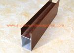 Modern Type Aluminum Window Frame Extrusions Smooth Edges Wood Grain Color