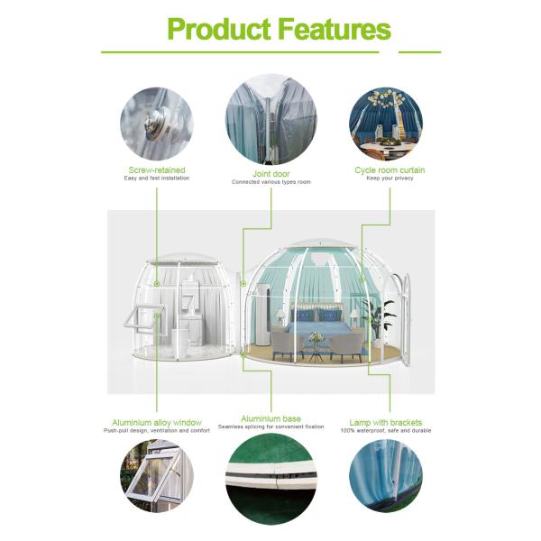 ISO 100 UV ISO Glamping Bubble HVAC Synchronous Rectification