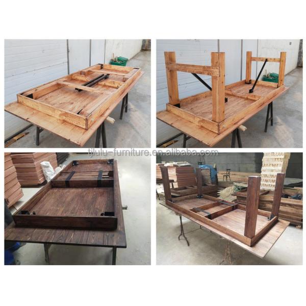 Foldable Pine Frame American Walnut Color Solid Wood Dinning Table with Modern Simple Design and Sturdy Construction