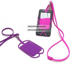  Promotional Silicone Lanyard Smart Wallet,Silicone phone case with business card holder Manufactures
