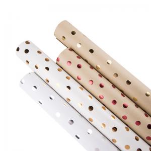  Anti Scratch Dots Wrapping Paper Recyclable Wood Pulp Paper For Flower / Gift Package Manufactures