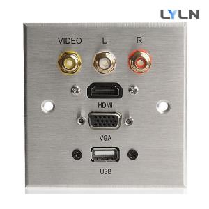  Brushed Aluminum AV Wall Plate , Audio Video Wall Plates With Hdmi Easy Operate Manufactures