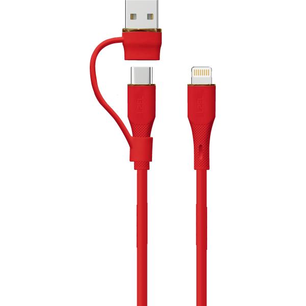 Quality LX 2-in-1 USB Cable USB-A USB-C to Lightning for Apple Devices 100cm Length Customized OEM Support for sale