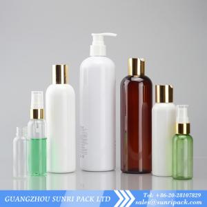 China plastic shampoo bottle with lotion pum, cosmo round PET bottle, plastic squeeze bottles on sale