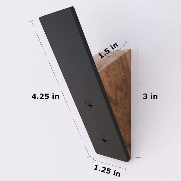 Quality Standard Black Walnut Hooks for Hanging Coats Wall Hooks Decorative Wall Hooks for sale