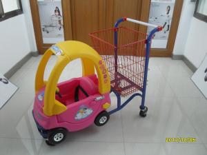  95L Low Carbon Steel / Plastic Children Shopping Cart With Red Powder Coating Manufactures