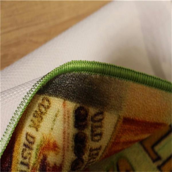 Anti-slip brown Coffee pattern printed kitchen mat