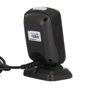 Black 2D USB Barcode Scanner With Adjustable QR Code Scanning Platform