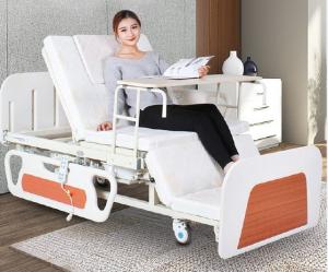 China Medical Bed Back Adjustable Rotating Hospital Electric Nursing Bed For Home In White on sale