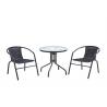 Modern Outdoor Furniture Rattan Material Dining Garden Sets With Steel Frame for sale