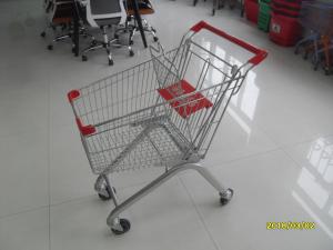  60L Steel Supermarket Shopping Carts With Flat / Auto Walk Casters Manufactures