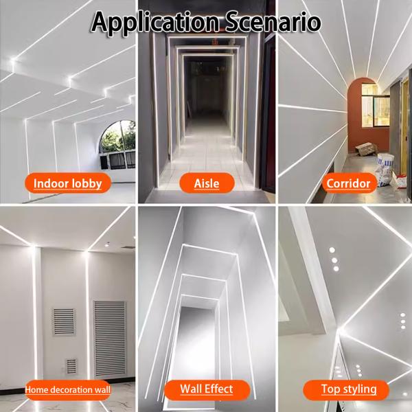 LED Surface Mounted Linear Light Aluminum Groove Embedded Ceiling Linear Light Concealed U-Shaped Black Linear Light