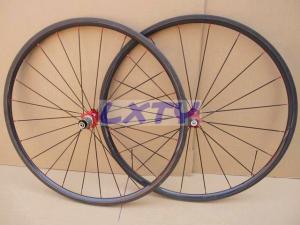 China 24T 20.5mm Tubular carbon fiber bicycle wheels with 3k glossy with DT350s hubs on sale