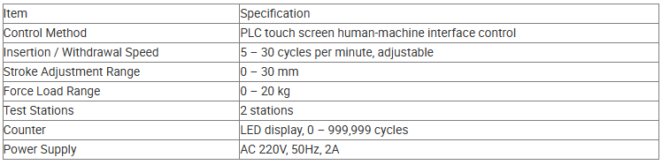 PLC Controlled Connector Plug Insertion Withdrawal Life Testing Machine