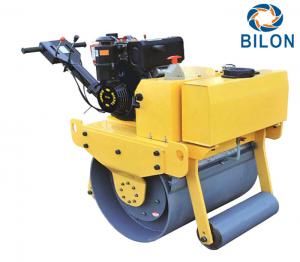 China Yellow 9HP Walking Behind Small Road Single Drum Roller Travel Speed 0-4km/h on sale