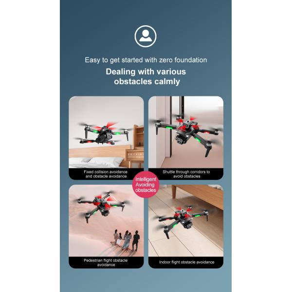 M1s 4k Drone Three Camera Obstacle Avoidance Brushless Foldable Led Navigation Light Optical Flow Hovering Mini Rc Drone