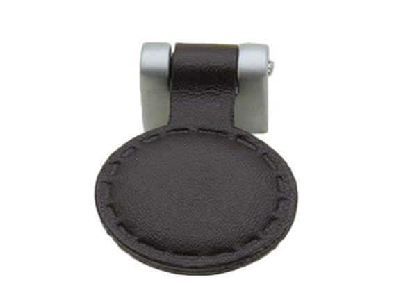 Single Hole Leather Drawer Pulls Small Round Leather Knobs Metal Furniture Fittngs Brown Leather Dresser Handles