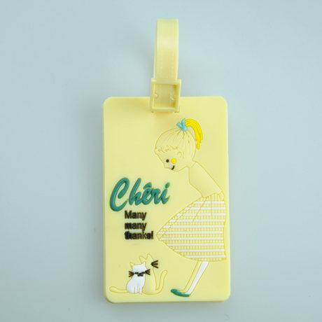 rubber pvc luggage tag with 3D mold logo by customized