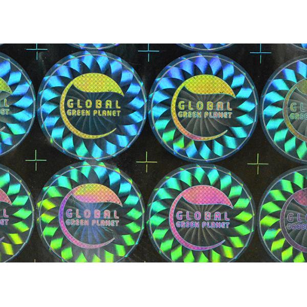 Round shape holographic laser engraved self adhesive eggshell label for anti fake