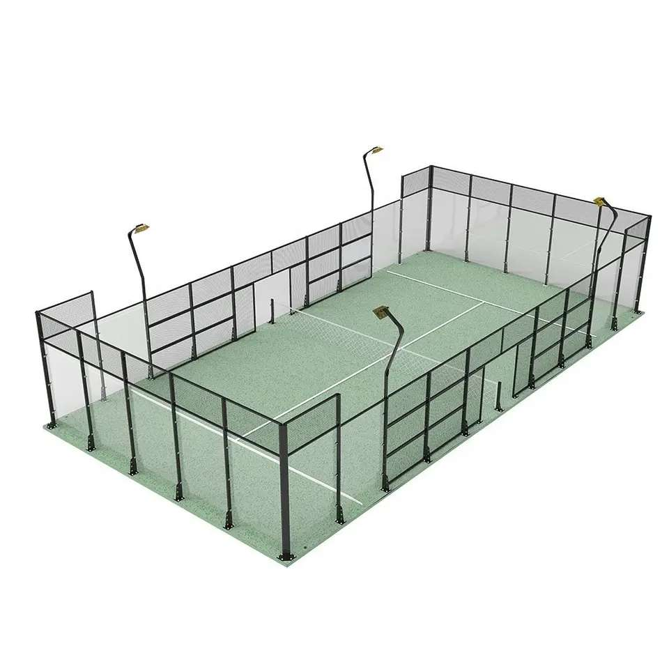 360° Panoramic Padel Court with Full Glass Wall for Professional Clubs