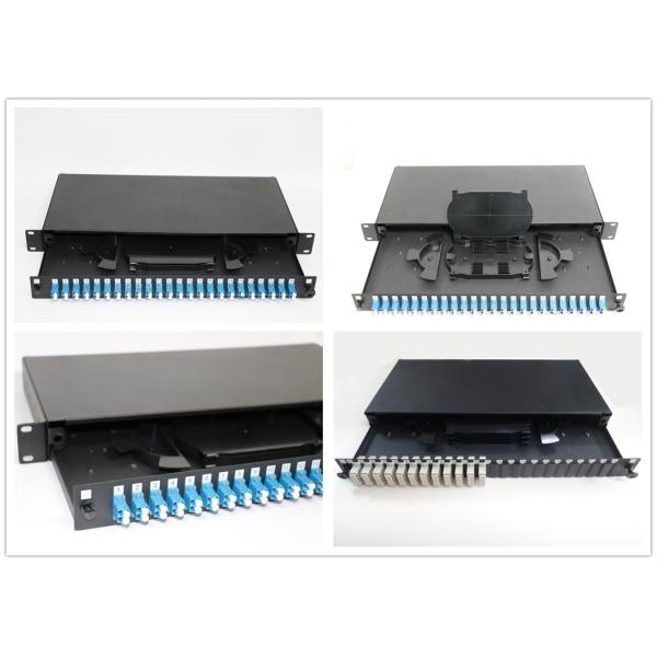 Dustproof Rack Mount Fiber Optic Patch Panel With Cold Rolled Steel Material