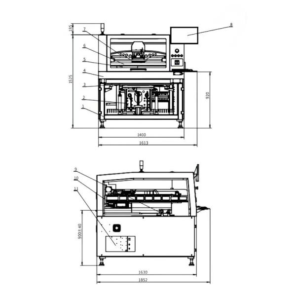 PCB Fully Automatic Solder Paste Printer YSL-T9 View Range 9mm*7mm Conveyor Height 900±40mm