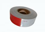 Red And White Retro Adhesive Reflective Tape For Vehicles , Reflective Marking