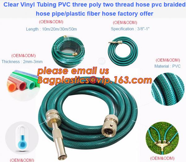 Quality Clear Vinyl Tubing PVC three poly two thread hose pvc braided hose pipe, plastic fiber hose factory offer for sale