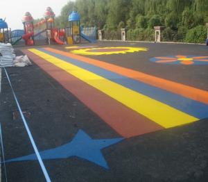 Pour In / Wet Pour Epdm Rubber Flooring , Colorful Rubber Granules Flooring Playground Cover 